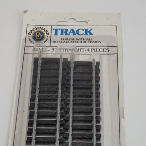New Bachmann 44112 HO Scale 9" Straight Tracks Electric Train 4 Pieces Railroad